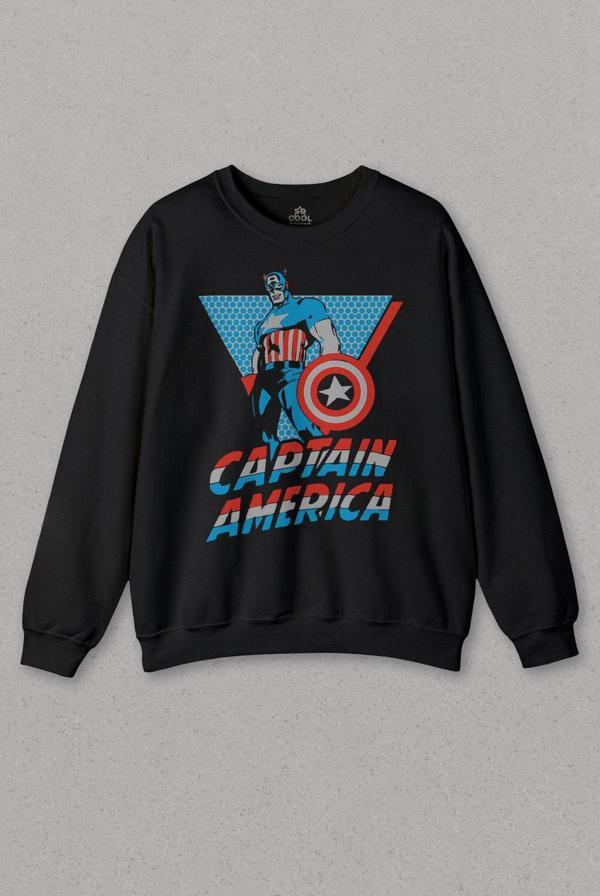 Unisex Sweatshirt Kaptan Amerika Captain America Since 1941 Baskılı Sweat - Image 1