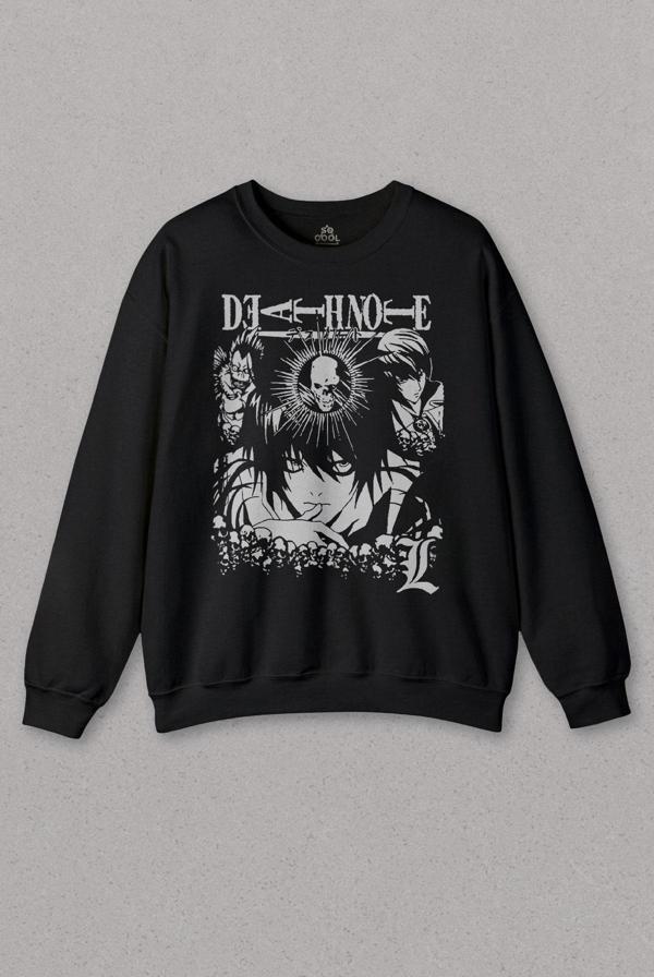 Unisex Sweatshirt Anime Naruto Death Note Skull King Crow Anime Baskılı Sweat - Image 1
