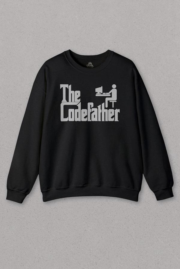 Unisex Sweatshirt The Codefather Godfather Bilgisayar Code Korsan Hacker Yazılımcı Baskılı Sweat - Image 1