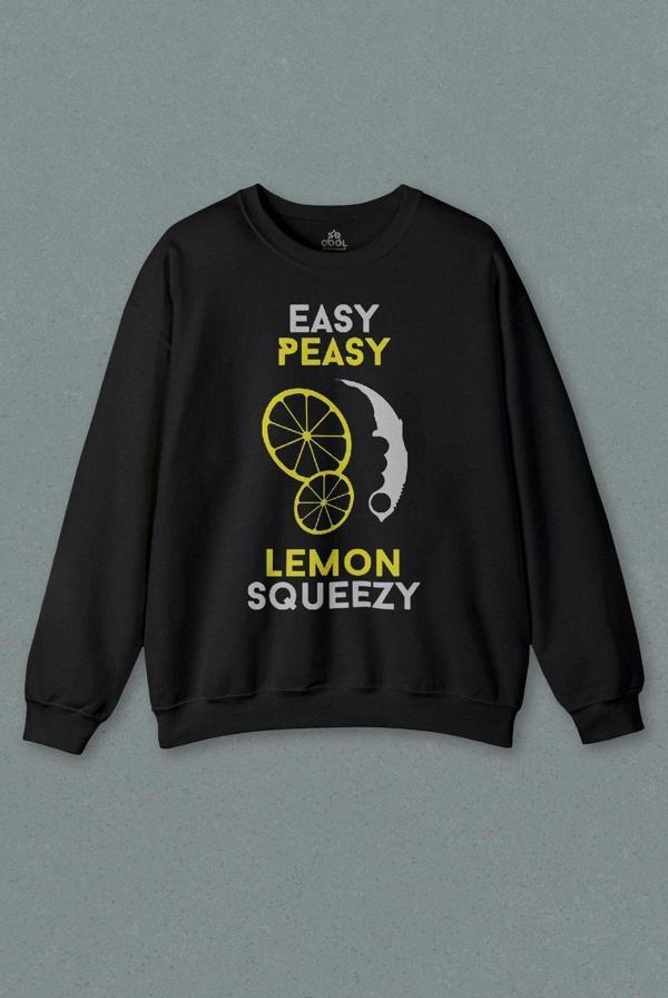 Unisex Sweatshirt Gamer Cs Go Peasy Lemon Squeezy Counter Oyuncu Baskılı Sweat - Image 1