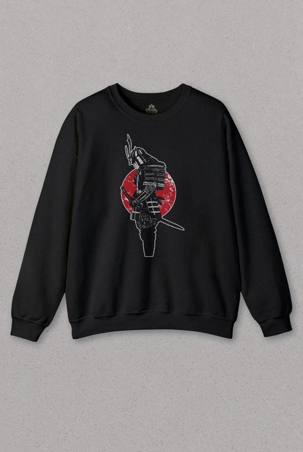 Unisex Sweatshirt Helmet Kask Spartan Samuray Savaşçı Kılıç Baskılı Sweat - Image 1