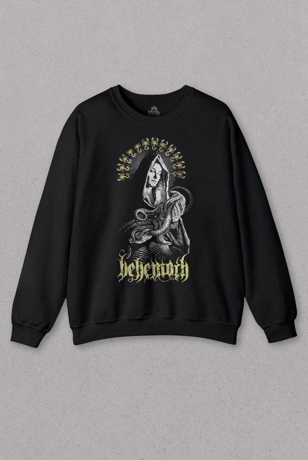Unisex Sweatshirt Behemoth Gothic Black Metal Rock Music Death Müzik Baskılı Sweat - Image 1