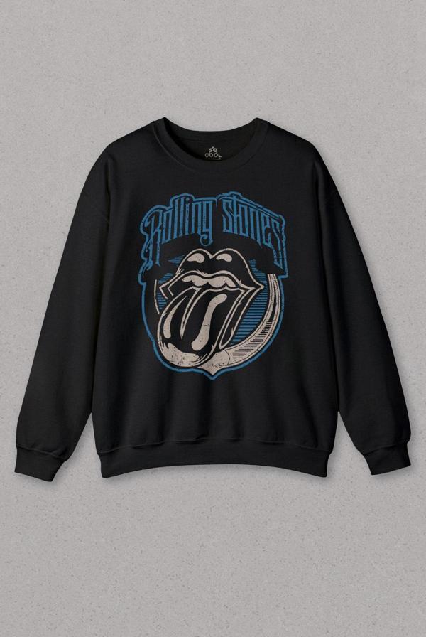 Unisex Sweatshirt Rolling Stones Rock Retro 70S 80S Music Baskılı Sweat - Image 1