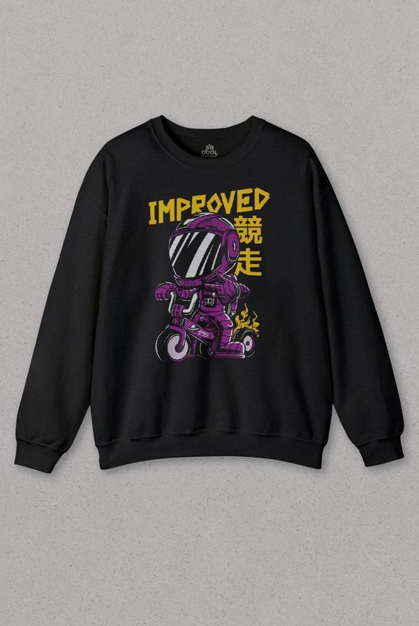 Unisex Sweatshirt Motor Bike Kide Motocross Improved Japanese Japonca Baskılı Sweat - Image 1