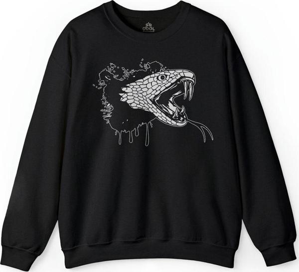 Kral Kara Kobra Yılan King Black Snake Cobra Baskılı Sweatshirt PSW01S-1216 - Image 1