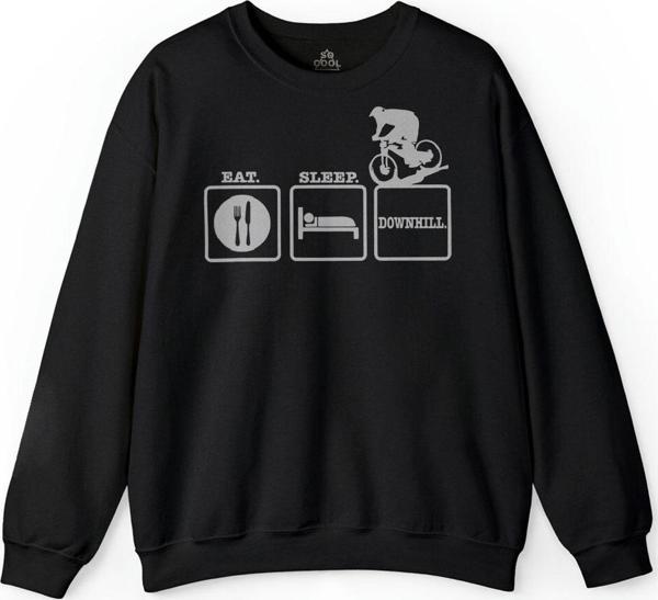 Eat Sleep DownHill Mountain Bİke Bisiklet Baskılı Sweatshirt - Image 1