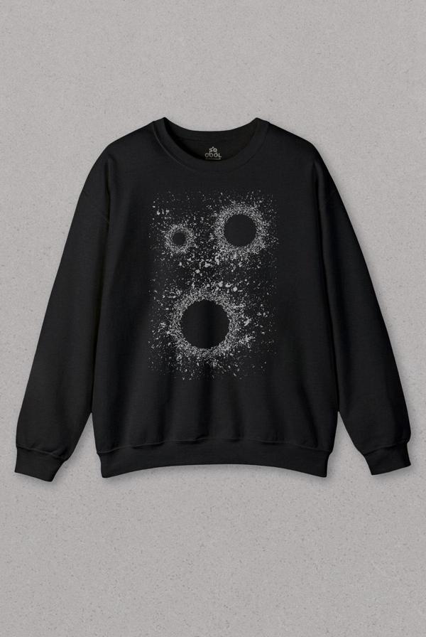 Unisex Sweatshirt Kara Delik Uzay Zaman Galaksi Karadelikler Cosmos Kümesi Baskılı Sweat PSW01S-3881 - Image 1