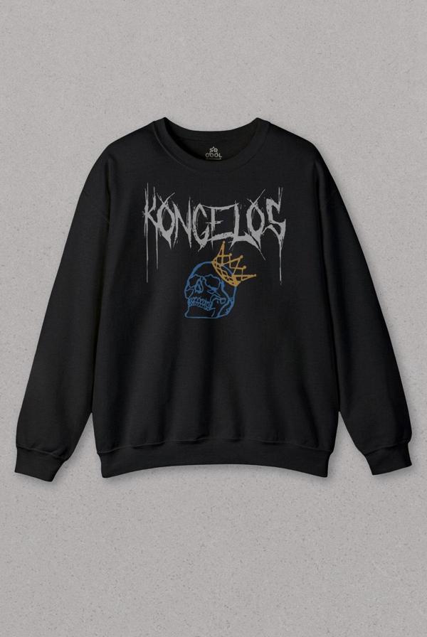 Unisex Sweatshirt Kongelos Kralsız Taç Gothic Urban Baskılı Sweat - Image 1