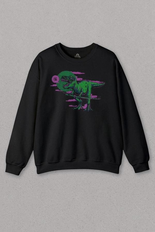 Unisex Sweatshirt Dinazor Dinosaurs T-Rex Streetwear Sokak Urban Baskılı Sweat - Image 1