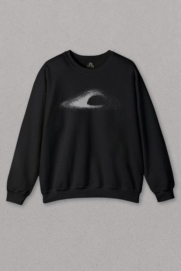 Unisex Sweatshirt Kara Delik Uzay Zaman Galaksi Karadelikler Cosmos Kümesi Baskılı Sweat PSW01S-3880 - Image 1