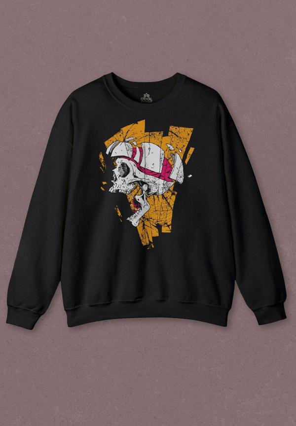 Unisex Sweatshirt Kurukafa Metal Skull Rock Baskılı Sweat - Image 1