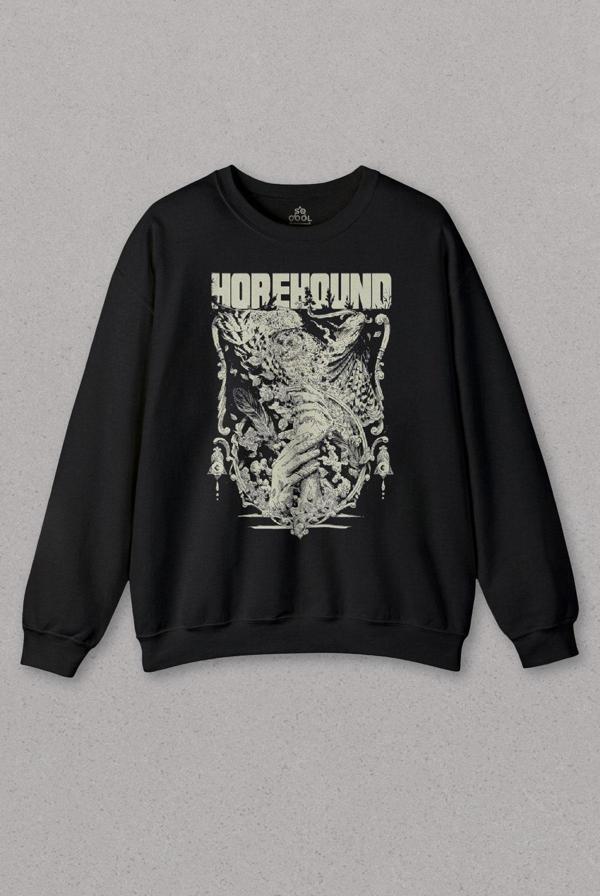 Siyah Sweatshirt Baykuş Owl Kiss Ben Sahar Behemoth Metal Rock Baskılı Sweat - Image 1