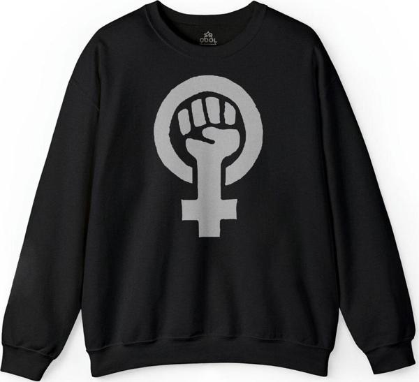 Özgürlük Eylem Güçlü Kadın Hakları Feminizm Baskılı Sweatshirt - Image 1