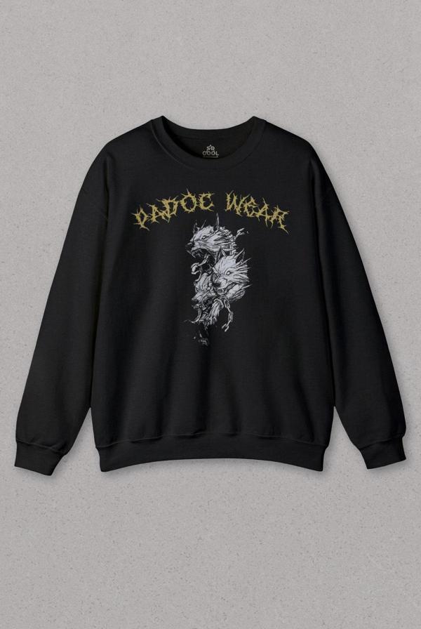 Unisex Sweatshirt Wolf Padoc Kurt Exclusive Gothic Dark Baskılı Sweat - Image 1