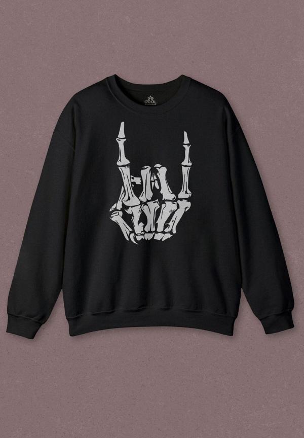 Unisex Sweatshirt Rock And Roll Music Sert Müzik Baskılı Sweat - Image 1