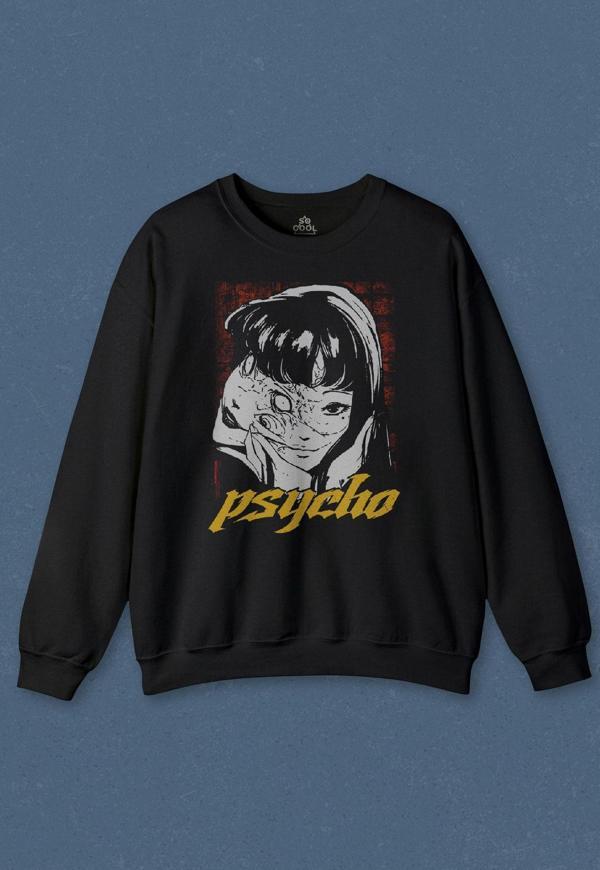 Unisex Sweatshirt Psyco Manga Gothic Dark Baskılı Sweat PSW01S-4139 - Image 1
