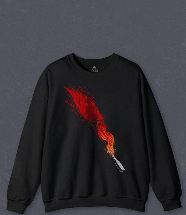 Unisex Sweatshirt Molotof Rebel Molotov Asi Baskılı Sweat - Image 1