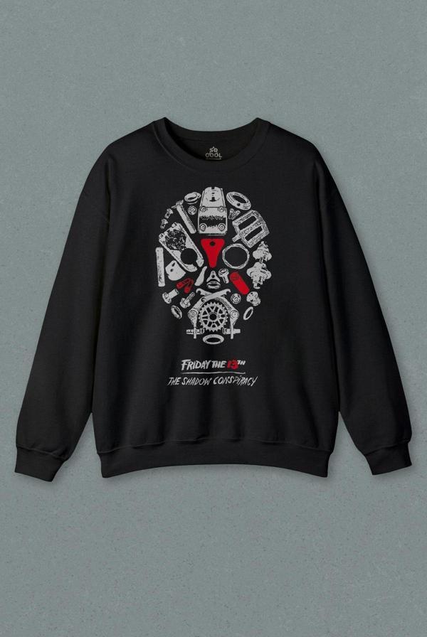 Unisex Siyah Sweatshirt  Friday The 13Th Onüçüncü Cuma Baskılı Sweat - Image 1