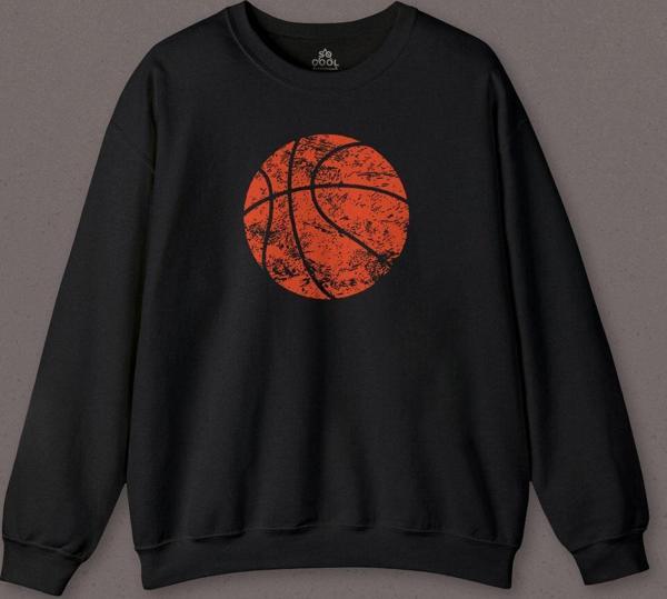 Basketball Vintage Grunge Retro Basket Topu Baskılı Sweatshirt PSW01S-4204 - Image 1