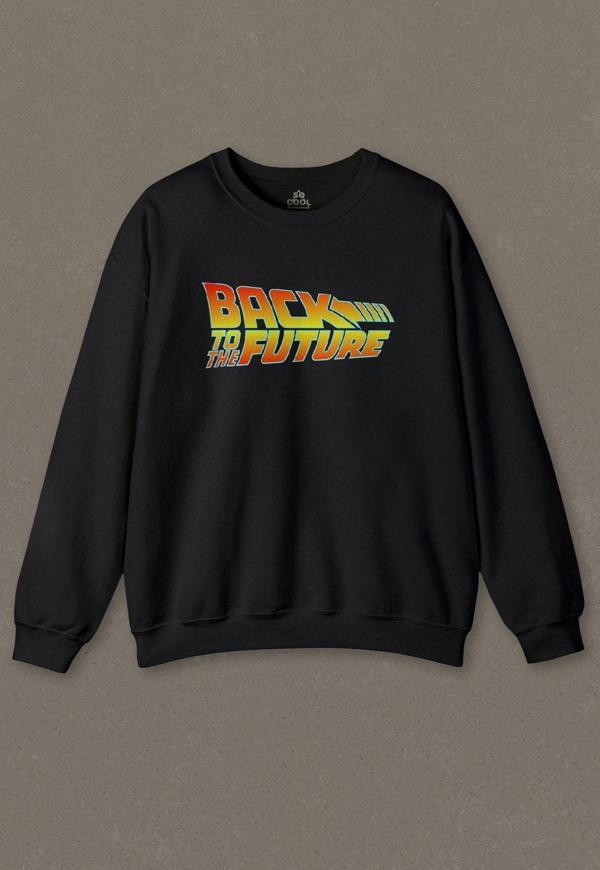 Unisex Sweatshirt Back To The Future Geleceğe Dönüş Siyah Baskılı Sweat - Image 1