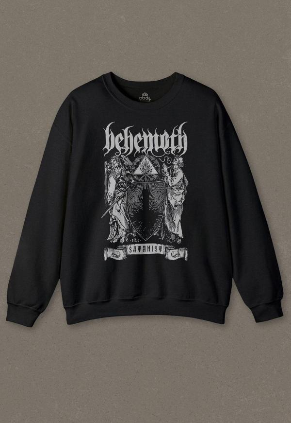 Siyah Unisex Sweatshirt Behemoth The Satanist Ben Sahar Metal Music Guitar Baskılı Sweat - Image 1