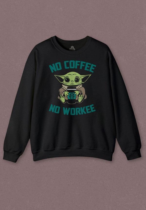 Unisex Sweatshirt Baby Yoda No Starbucks Coffee No Workee Star Wars Mandalorian Kahve Baskılı Sweat - Image 1