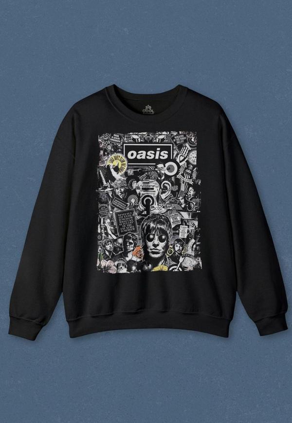 Unisex Sweatshirt Oasis Rock Music Baskılı Sweat - Image 1