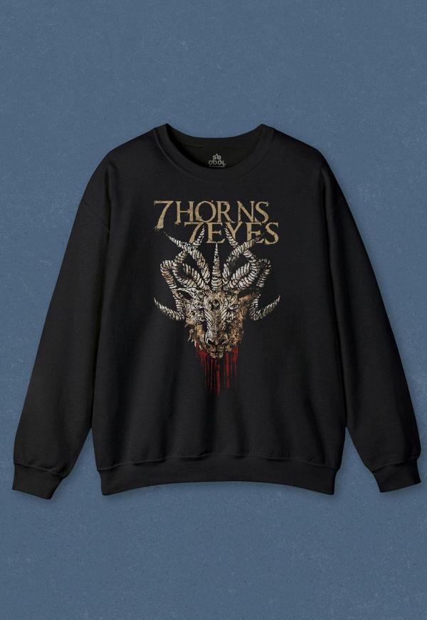 Unisex Sweatshirt 7 Horns 7 Eyes Metal Rock Baskılı Sweat - Image 1