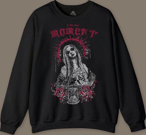 Siyah Baskılı Sweatshirt Hip Hop At The Last Moment Trapstar Gotik Gothic Trap Baskili Sweatshirt - Image 1