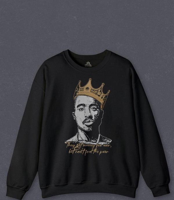 Unisex Sweatshirt Tupac Hip Hop Rap Music 2Pac Baskılı Sweat - Image 1