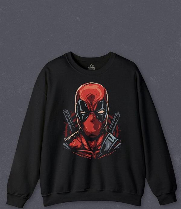 Unisex Sweatshirt Deadpool Marvel Spiderman Hulk Iron Man Film Movie Baskılı Sweat - Image 1