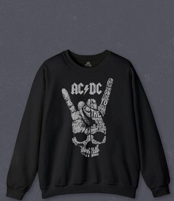 Unisex Sweatshirt AC DC Hard Rock Music Müzik Baskılı Sweat - Image 1