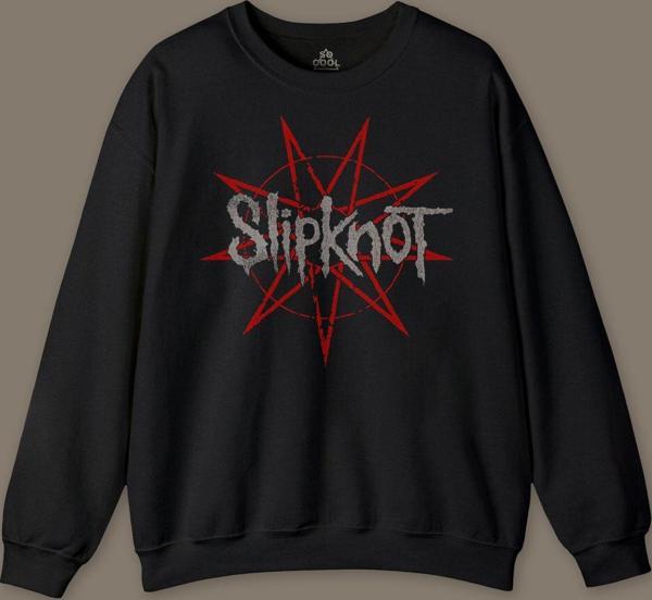 Slipknot Red Yıldız Rock Metal Music Baskılı Sweatshirt - Image 1