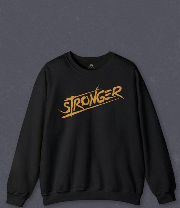 Unisex Sweatshirt Stronger Daha Güçlü Sporcu Gym Fitness Spor Baskılı Sweat - Image 1