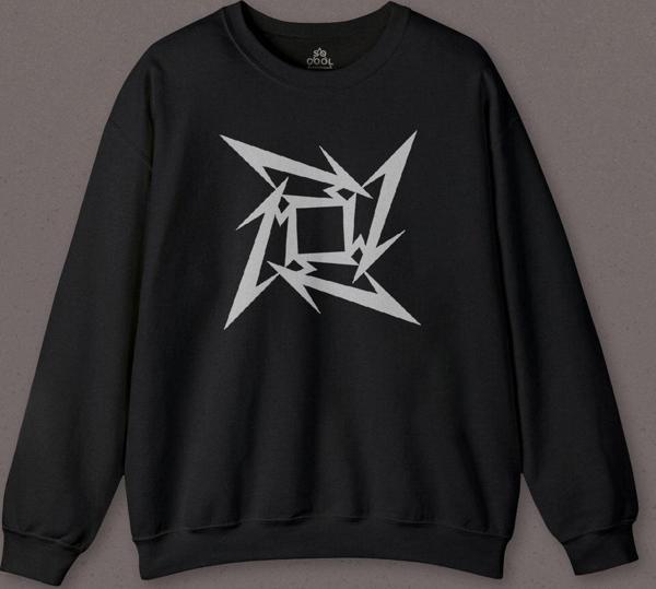 Metallica 4 köşeli Logo Metal Baskılı Sweatshirt - Image 1