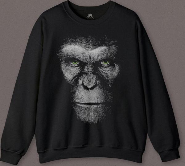 Maymunlar Cehennemi Caesar War Planet Apes Baskılı Sweatshirt - Image 1