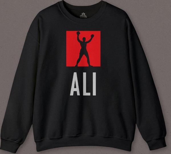 Muhammed Ali Box The skill Baskılı Sweatshirt - Image 1