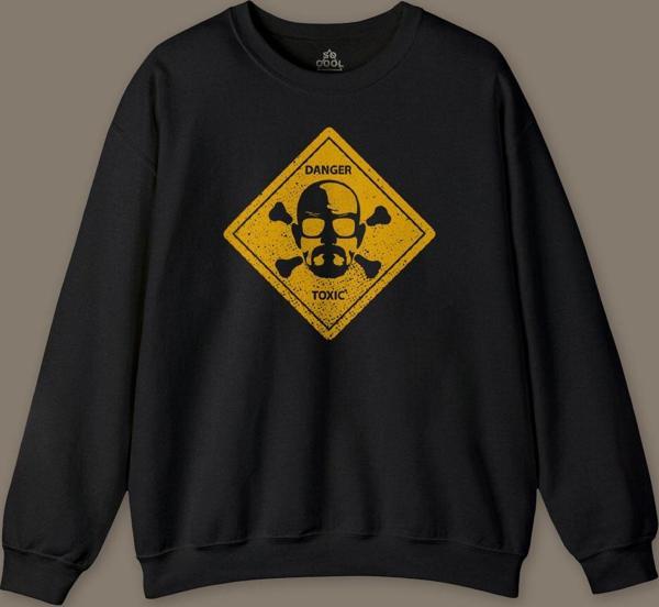 Breaking Bad Dizi Movie Tehlike Baskılı Siyah Baskılı Sweatshirt - Image 1