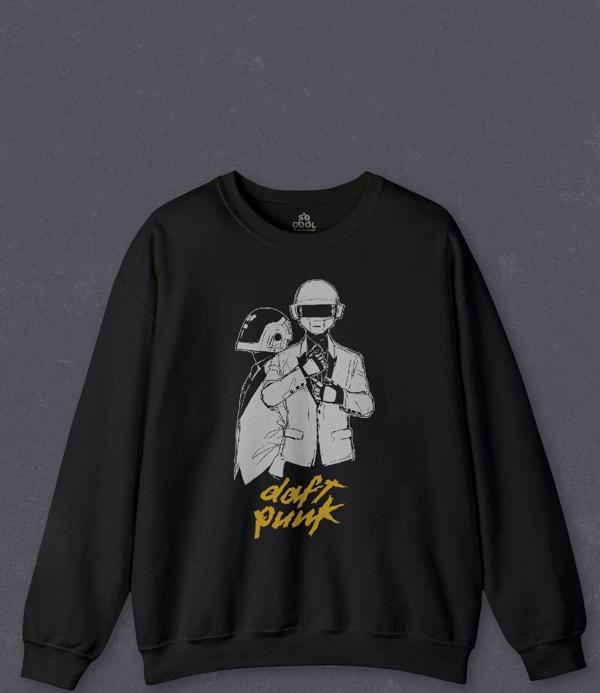 Unisex Sweatshirt Daft Punk Müzik Get Lucky Music  Baskılı Sweat PSW01S-4157 - Image 1