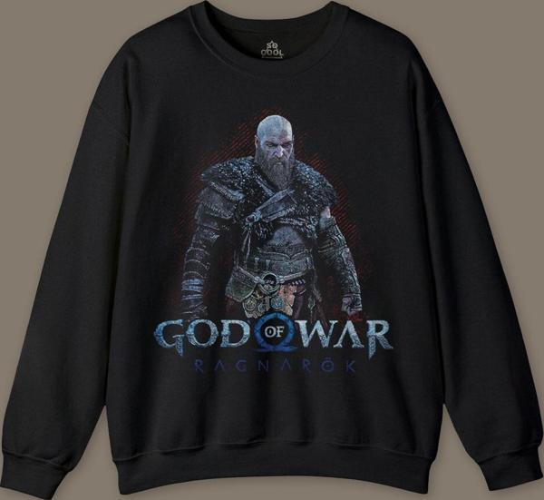 Baskılı Erkek Sweatshirt God of War Ragnarok Gamer Oyun Baskılı Sweatshirt - Image 1