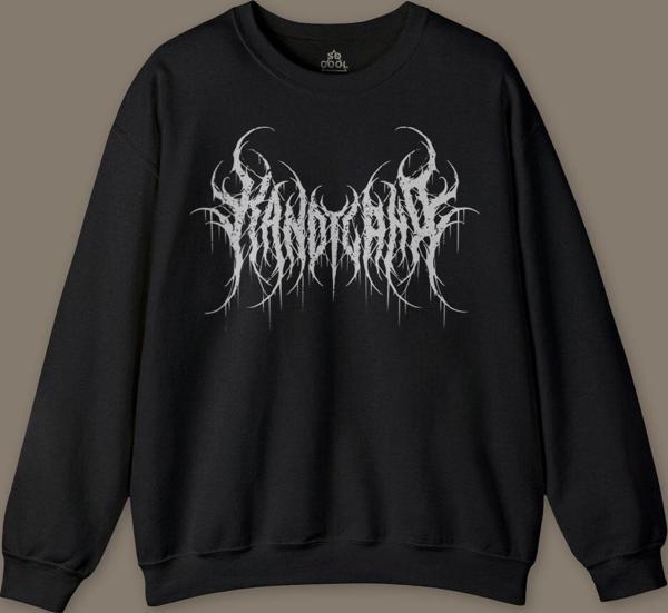 Gotik Kandyland Logo Candy Gothic Siyah Baskılı Siyah Baskılı Sweatshirt - Image 1