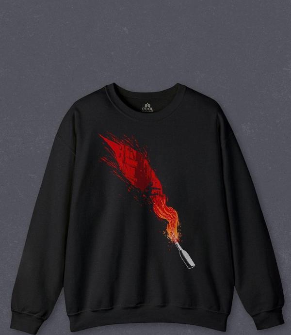 Unisex Sweatshirt Molotof Rebel Molotov Asi Baskılı Sweat - Image 1