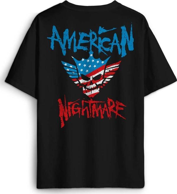 Siyah Tişört Cody Rhodes American Nightmare Wwe Güreş Gym Sırt Ön Baskılı Oversize Unisex T-shirt - Image 1