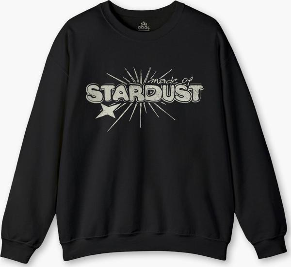 Siyah Sweatshirt Stardust Yıldız Tozu Y2K Streetwear 90s Doksanlar Vintage Retro Baskılı Sweat - Image 1
