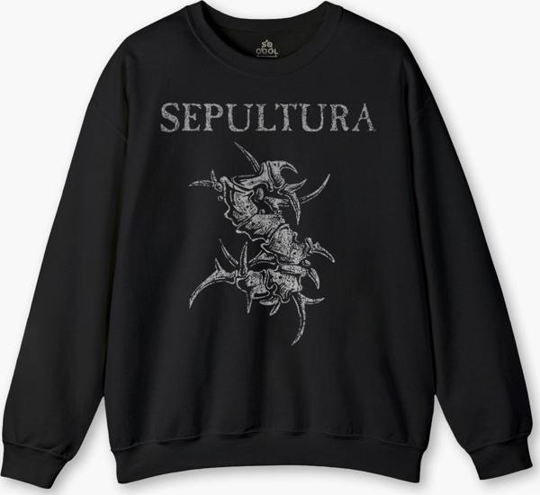 Sepultura Cavalera Metal Rock Music Brazil Müzik Baskılı Sweat Siyah Sweatshirt - Image 1