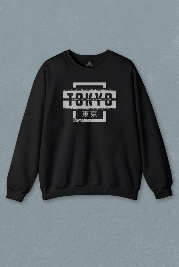 Japonca Tokyo Şehri Japonya Japan Baskılı Sweatshirt - Image 1