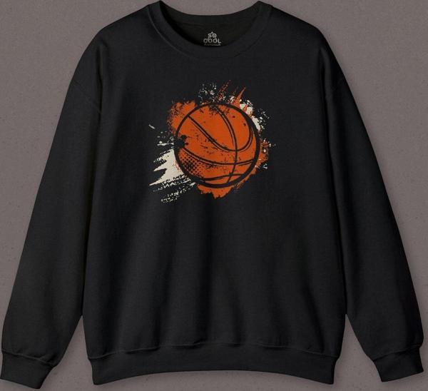 Basketball Vintage Grunge Retro Basket Topu Baskılı Sweatshirt PSW01S-4205 - Image 1