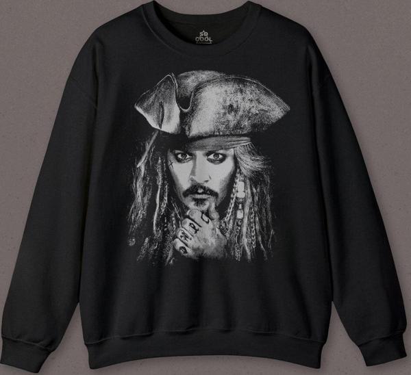 Jhonny Depp Captain Jack Sparrow Karayip Korsanları Pirates Caribbean Baskılı Sweatshirt PSW01S-4230 - Image 1