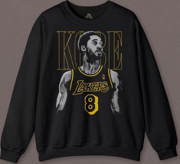 Kobe Bryant Los Angeles Lakers No 8 Basketball Baskılı Sweatshirt - Image 1