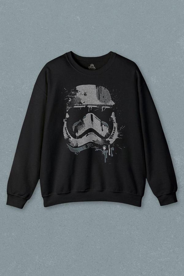 Film Baskı Star Wars Mask Gri Baskılı Sweatshirt - Image 1